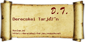 Derecskei Tarján névjegykártya